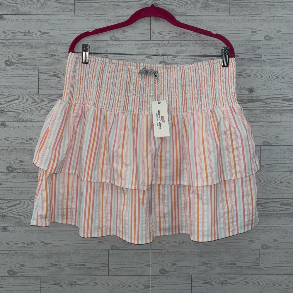 Vineyard Vines Harbor Performance Coloful Stripe Skirt XL New